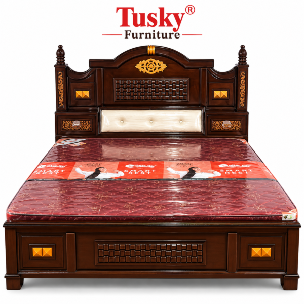 Ornate Tusky Furniture Bed with Smart Rest Mattress