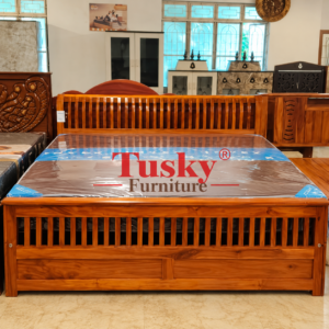 Premium Wooden Cot with Vertical Slat Design