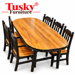 Premium 6-Seater Wooden Dining Table Set - Image 1