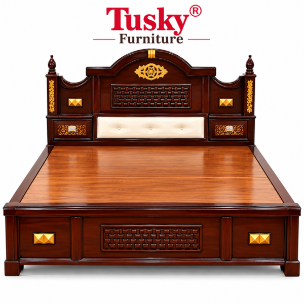 Tusky® Ornate Mahogany Bed
